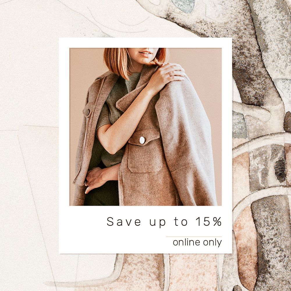 Fashion sale shopping template psd promotional aesthetic social media ad