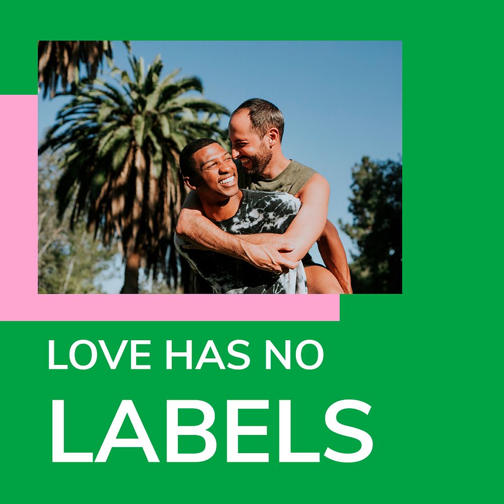 Pride month LGBTQ template psd love has no labels gay rights support social media post