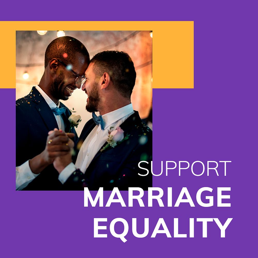 Support marriage equality template psd LGBTQ pride month celebration social media post 