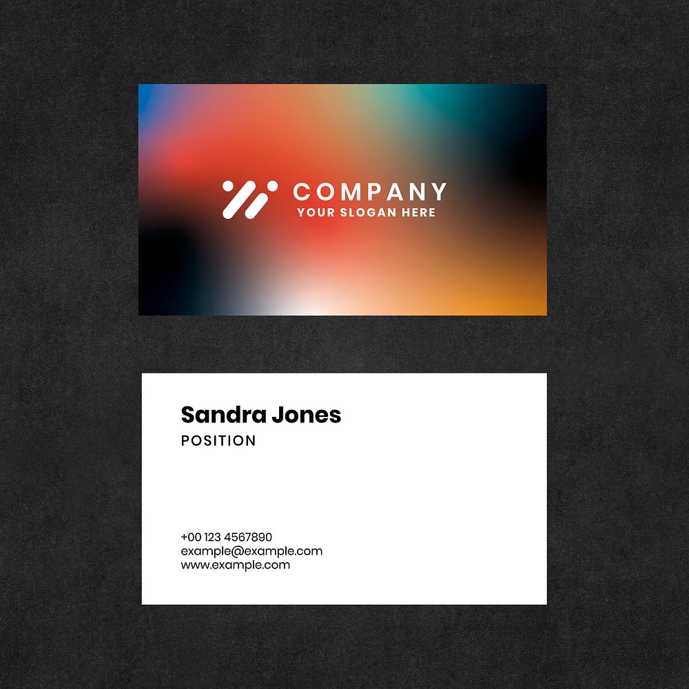 Gradient business card template psd for tech company in modern style
