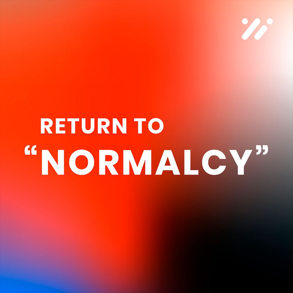 Return to normalcy template psd tech company social media post in modern gradient colors