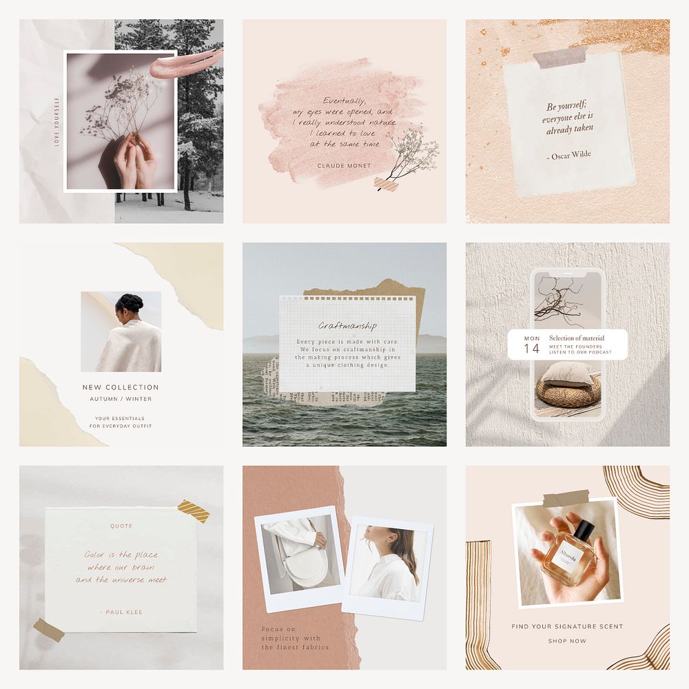 Aesthetic collage template set, Instagram Premium PSD rawpixel