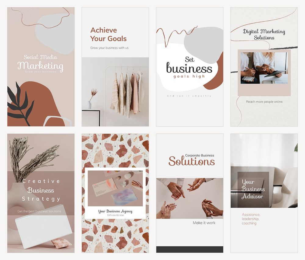 Marketing Instagram story templates, small business design set psd