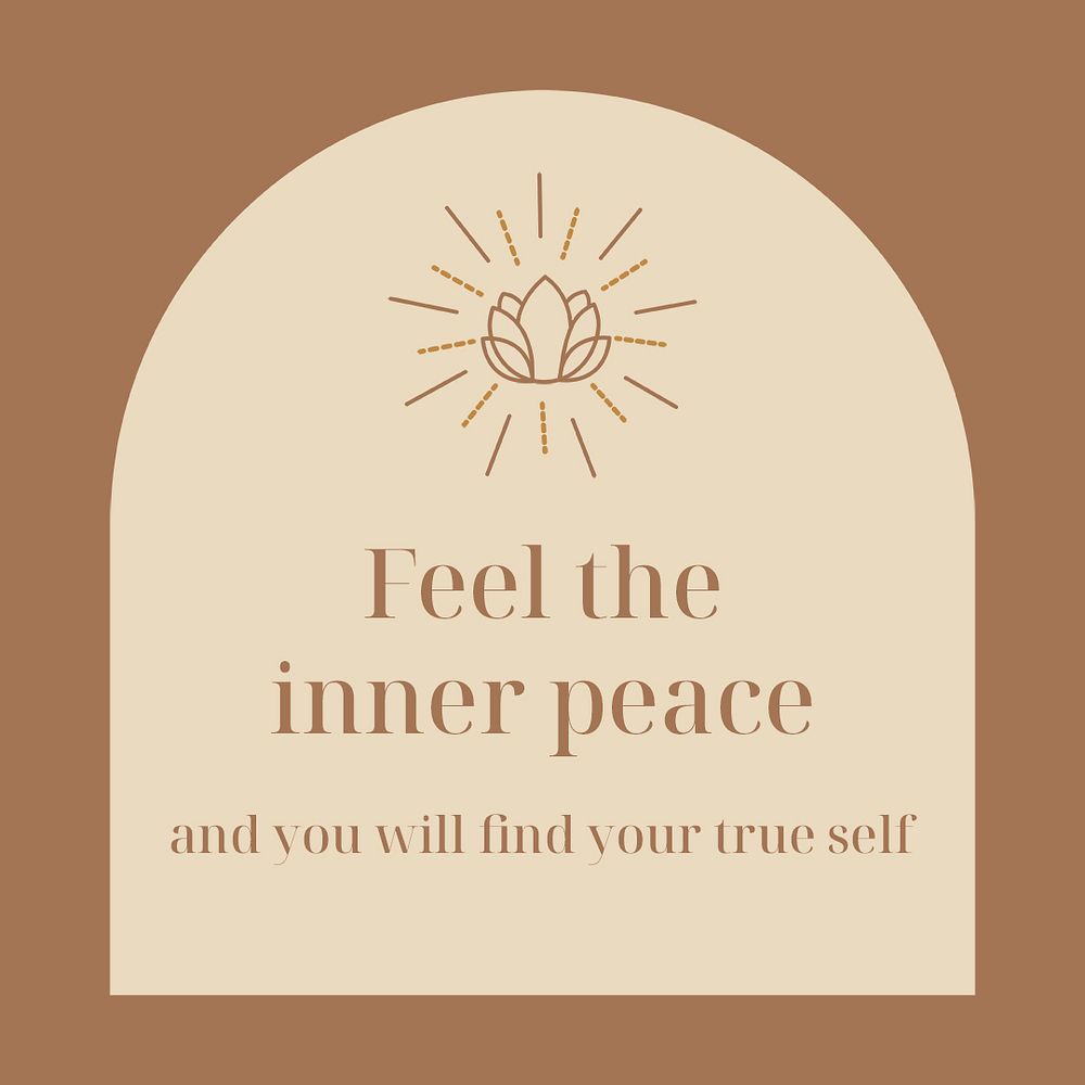 Mindfulness Facebook post template, editable beige self love design psd