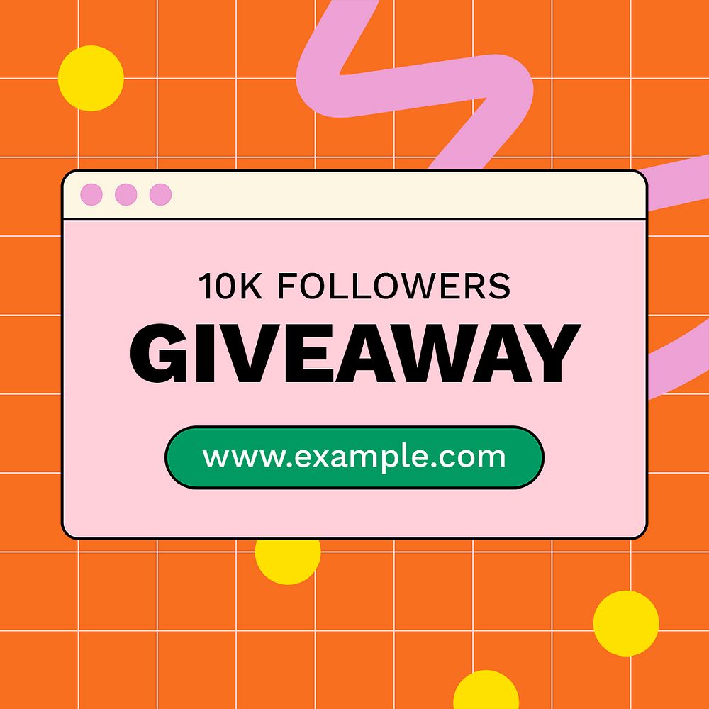 Giveaway Instagram ad template for online fashion shop, retro Memphis style psd