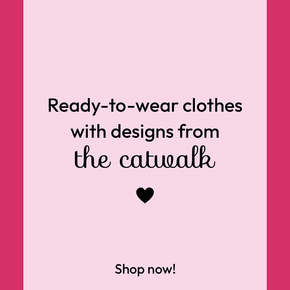 Fashion quote Facebook post template, pink geometric shape style psd