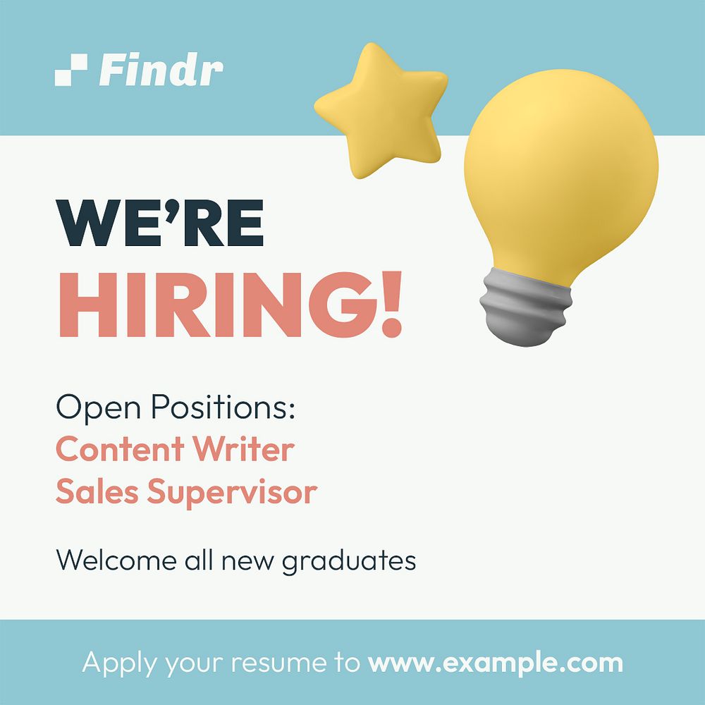 Job vacancy Facebook post template, Free PSD Template rawpixel