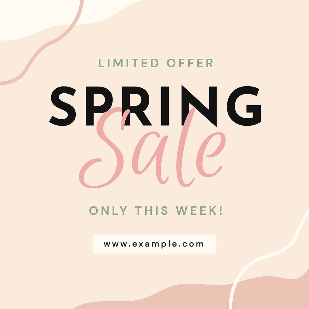 Spring sale template, seasonal social media ad vector