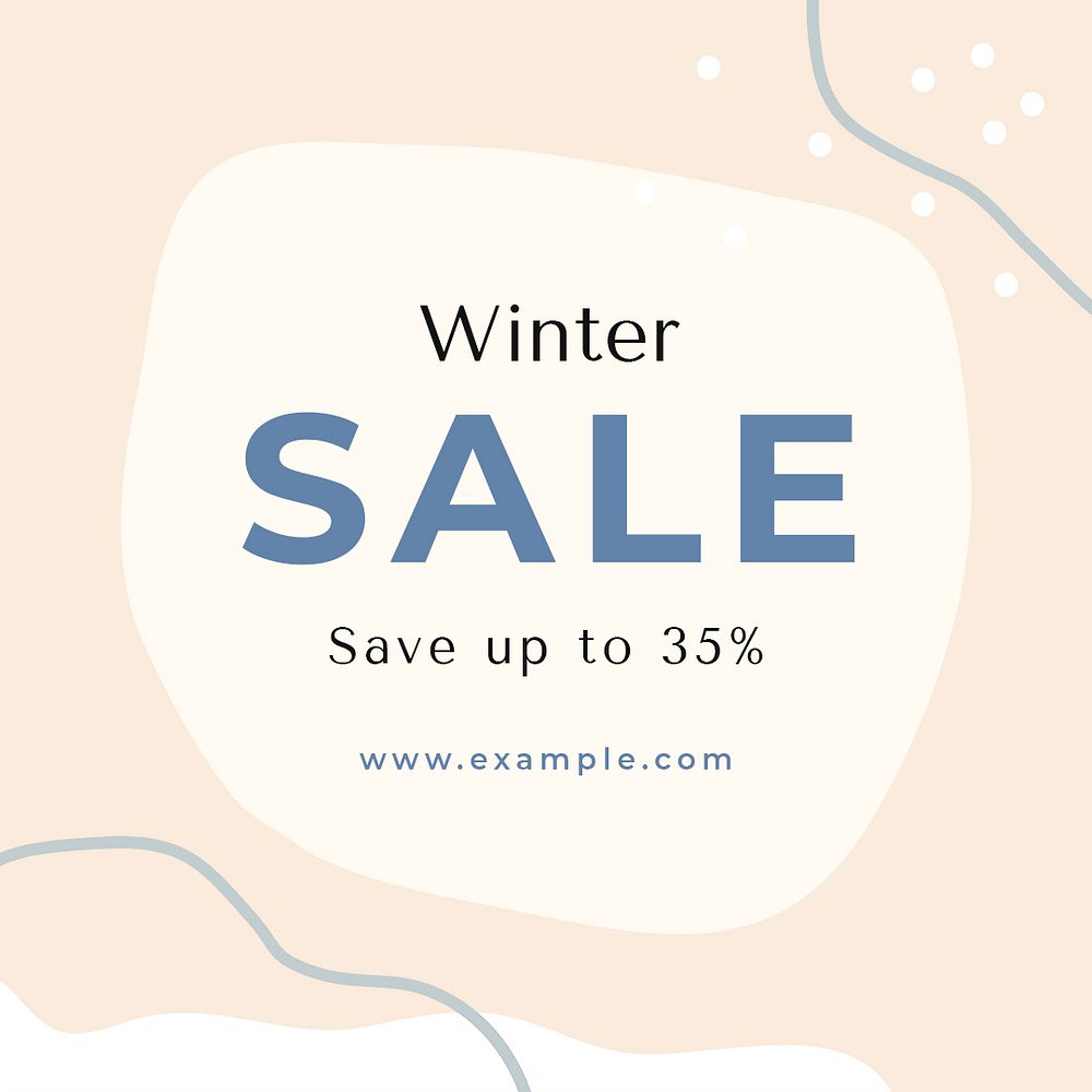 Winter sale template, seasonal social media ad psd