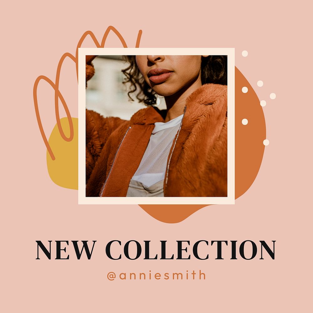 New collection Instagram post template, shopping advertisement vector