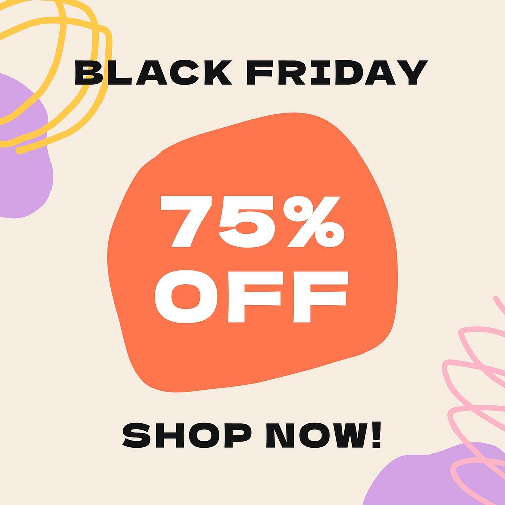 Black Friday sale template, Instagram post advertisement vector