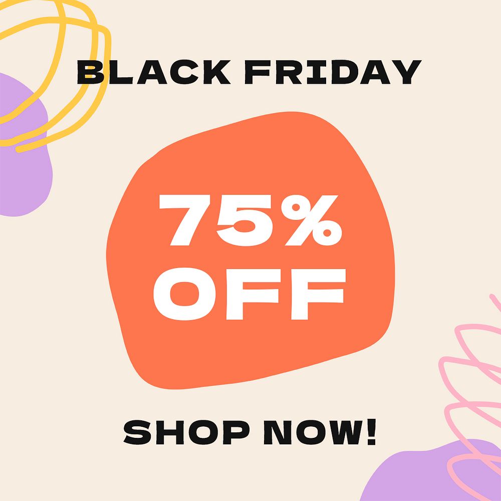 Black Friday sale template, Instagram post advertisement psd
