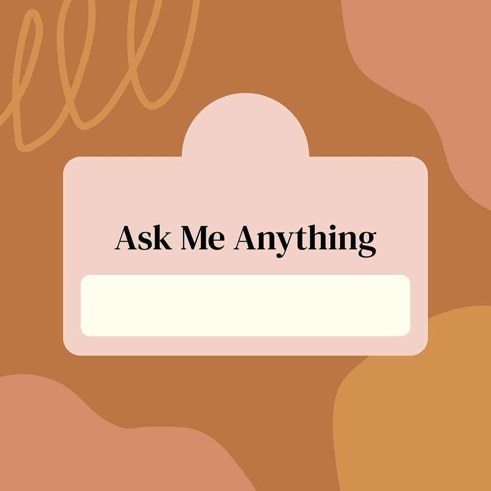 Ask me anything Instagram post, aesthetic design