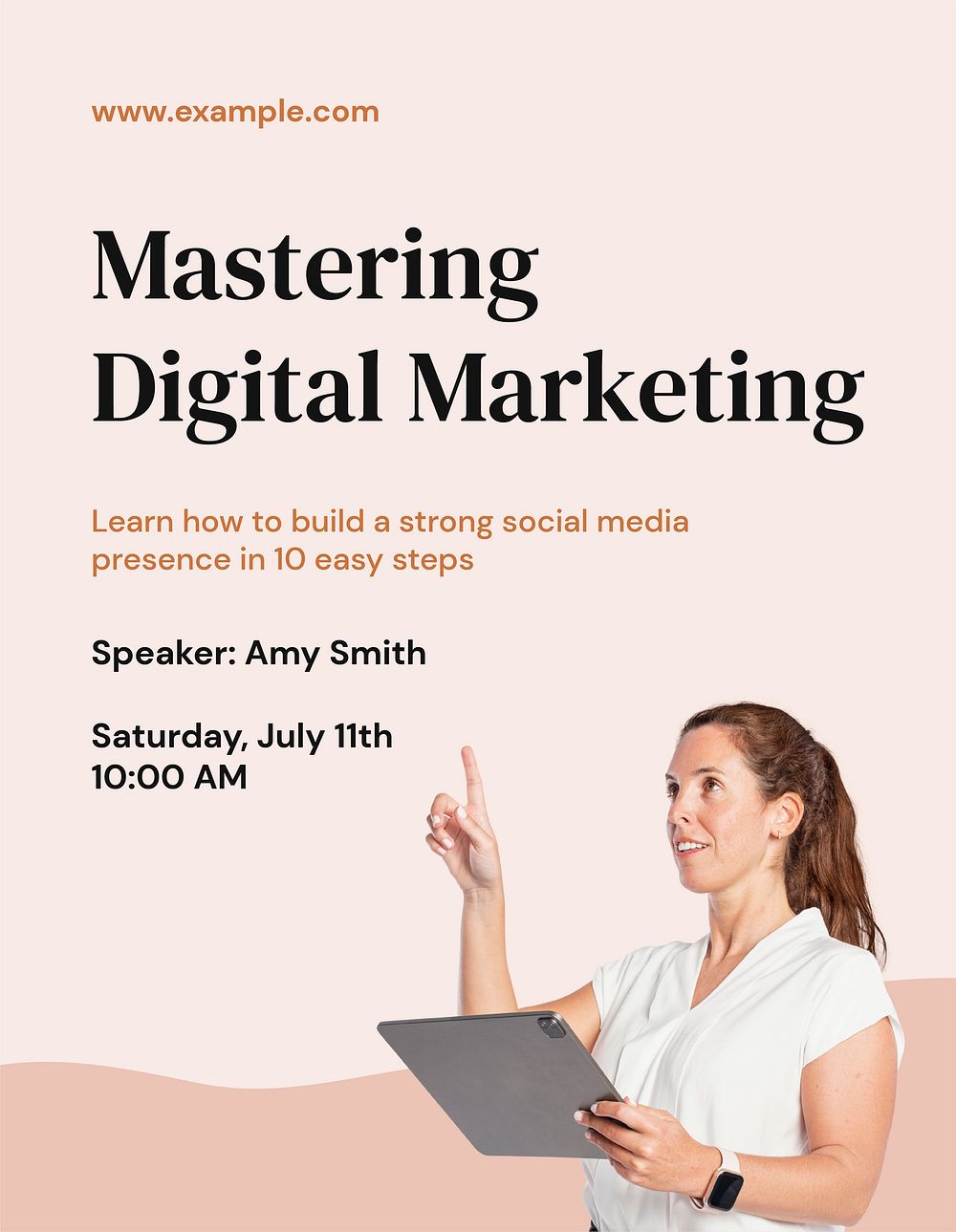 Digital Marketing course template, ad poster psd