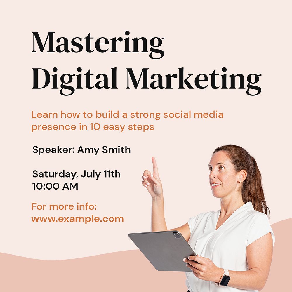 Digital Marketing course template, Instagram post ad psd
