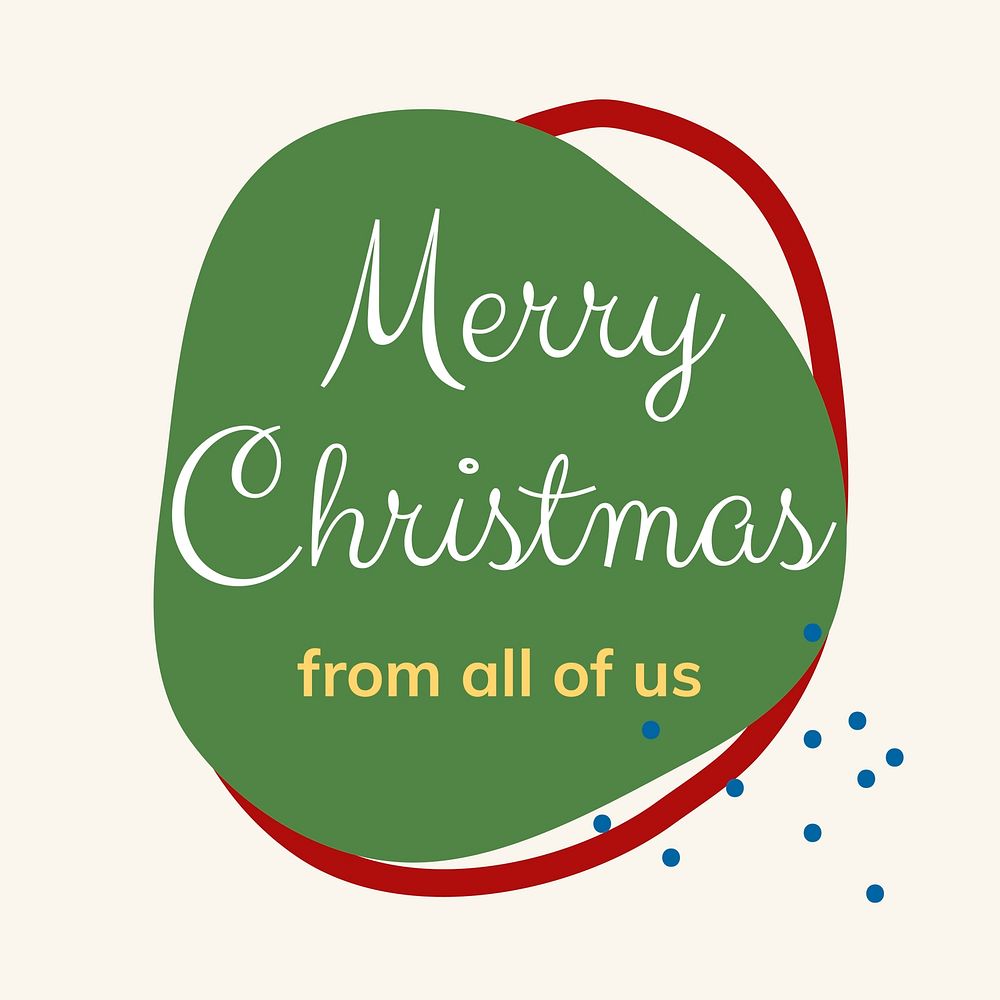 Merry Christmas greeting template, festive Instagram post vector