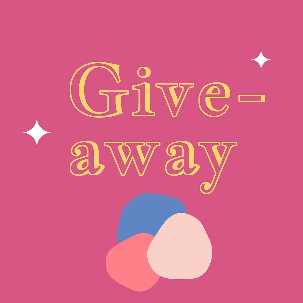 Pink brand giveaway template, social media post advertisement vector
