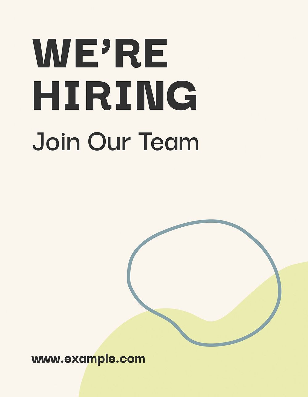 We're hiring template, job recruitment, minimal design vector