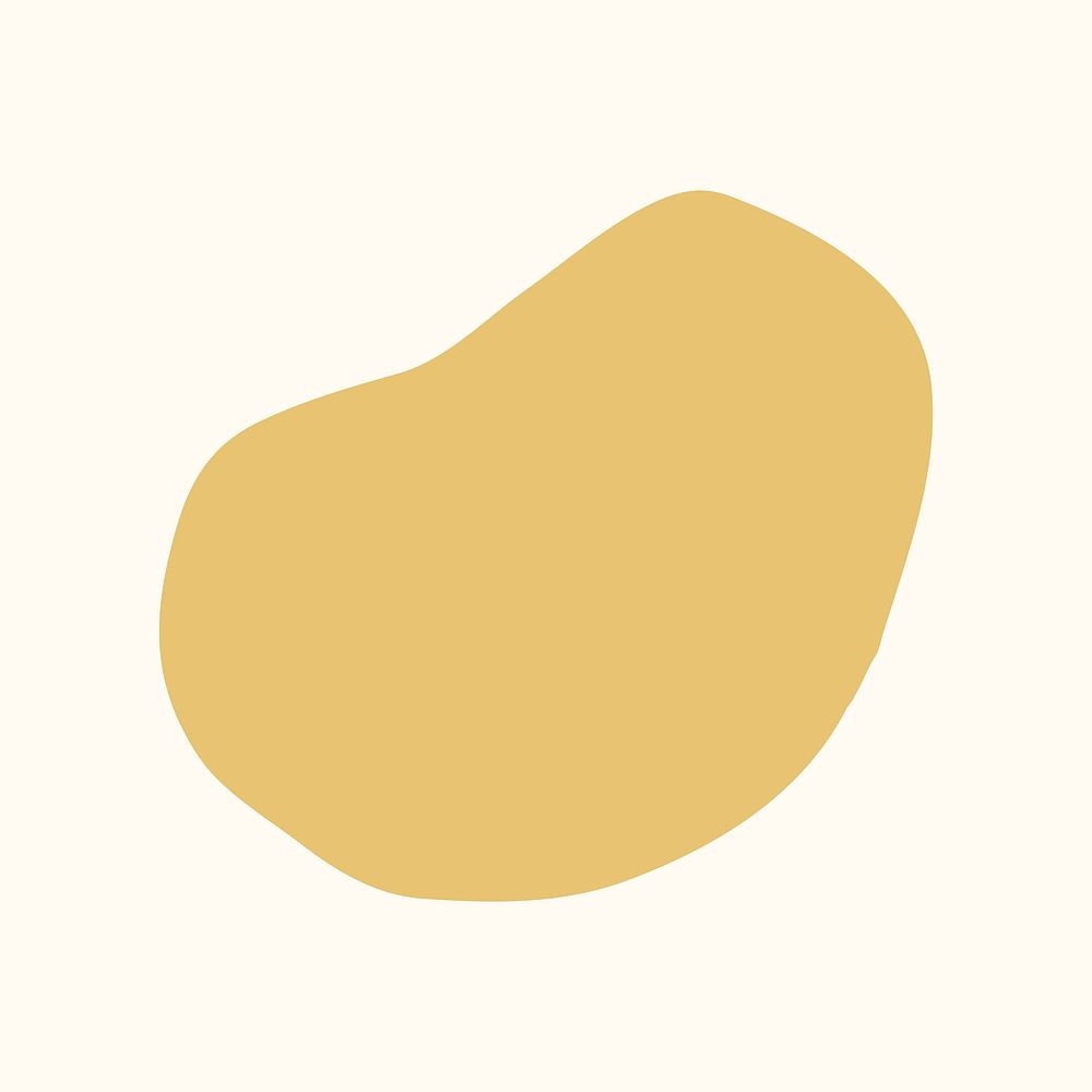 Pastel yellow shape sticker, irregular design vector