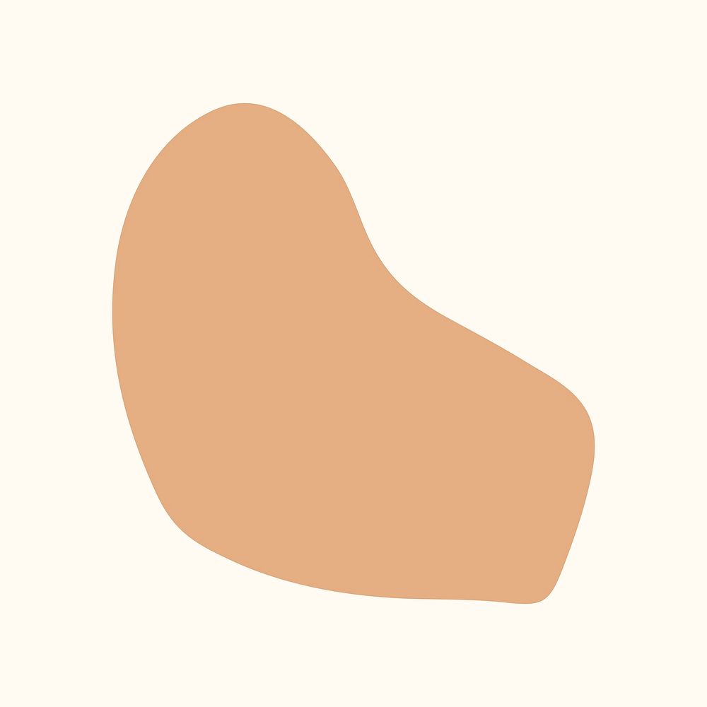 Brown blob shape sticker, earth tone design vector
