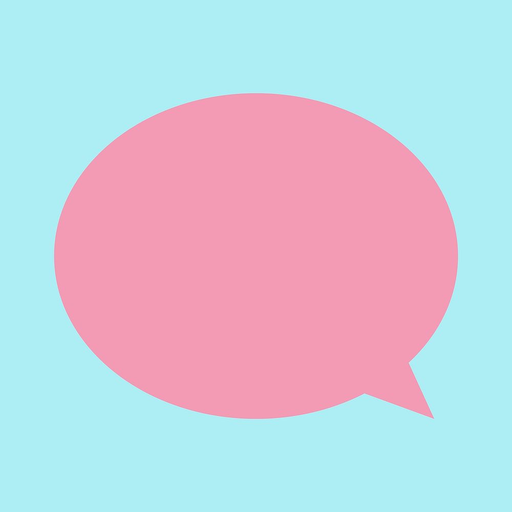 Pink speech bubble clipart, simple cute design vector