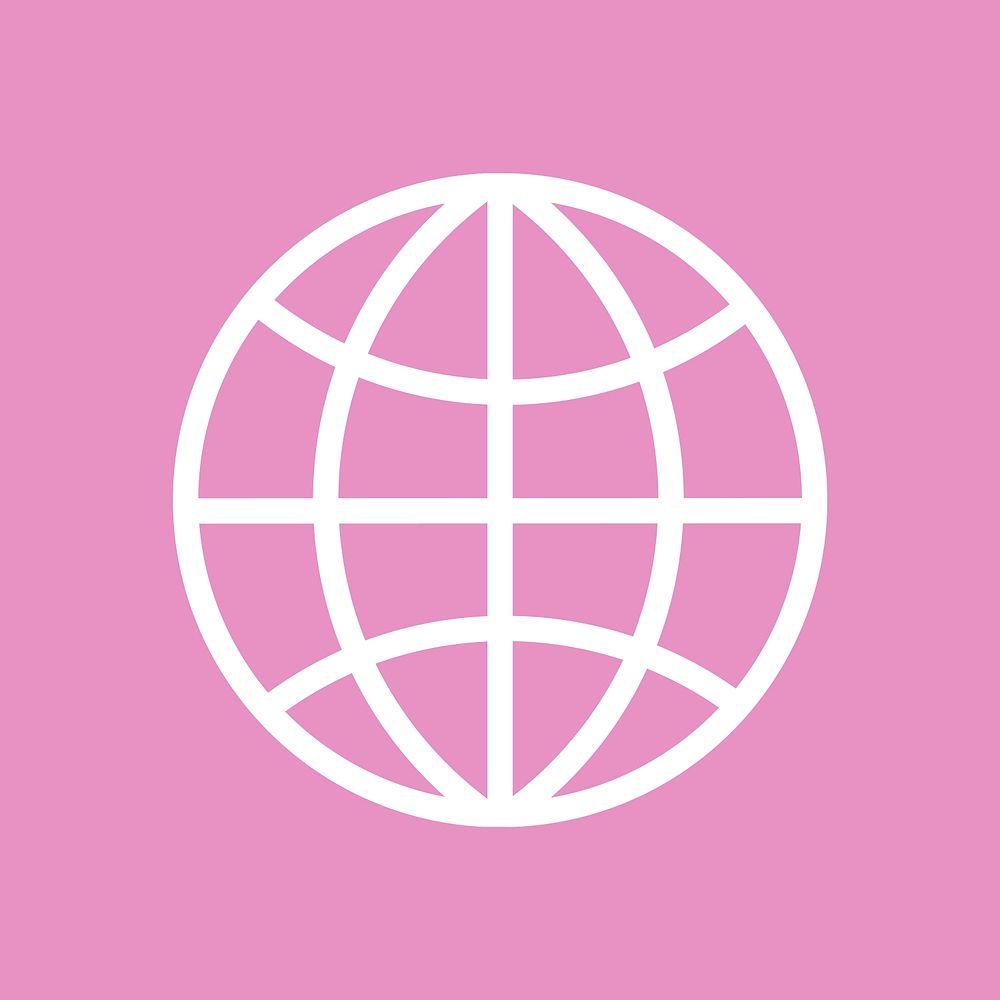 Globe grid clipart, simple cute design vector
