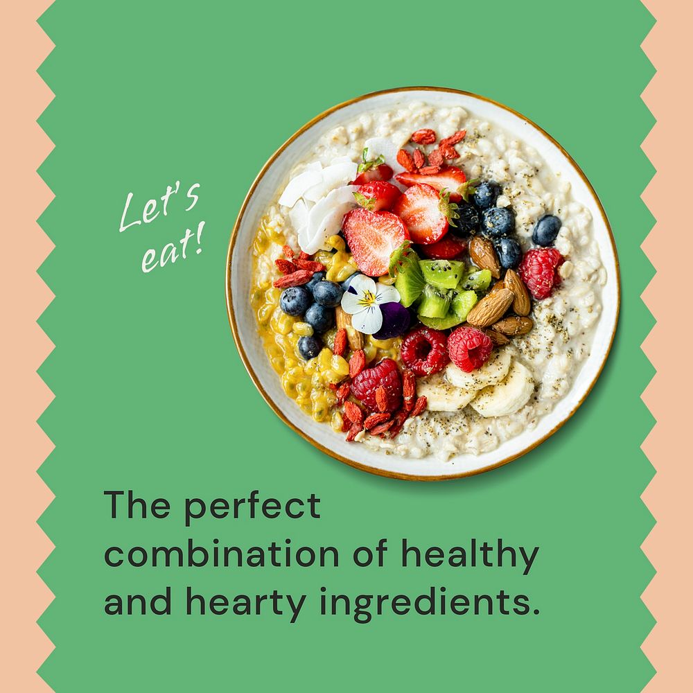 Healthy food Instagram ad template, aesthetic menu design psd