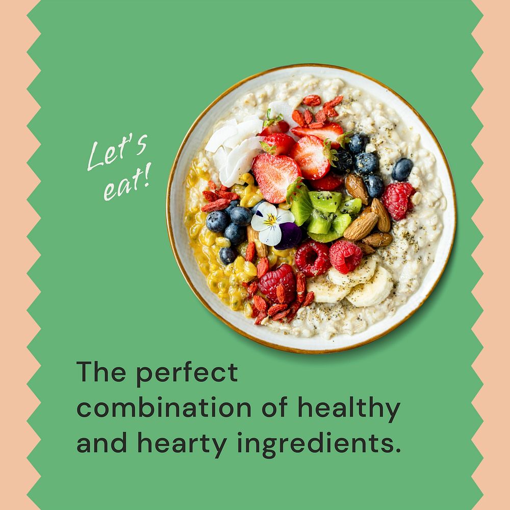 Breakfast menu Instagram post template, aesthetic food design vector