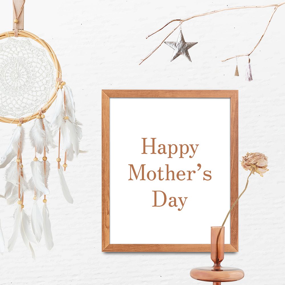 Aesthetic Instagram post template, mother's day celebration psd