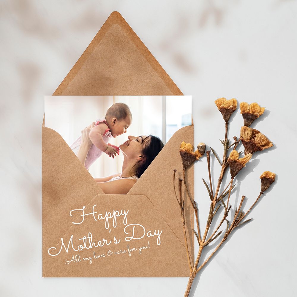 Mother's day post template, autumn aesthetic vector