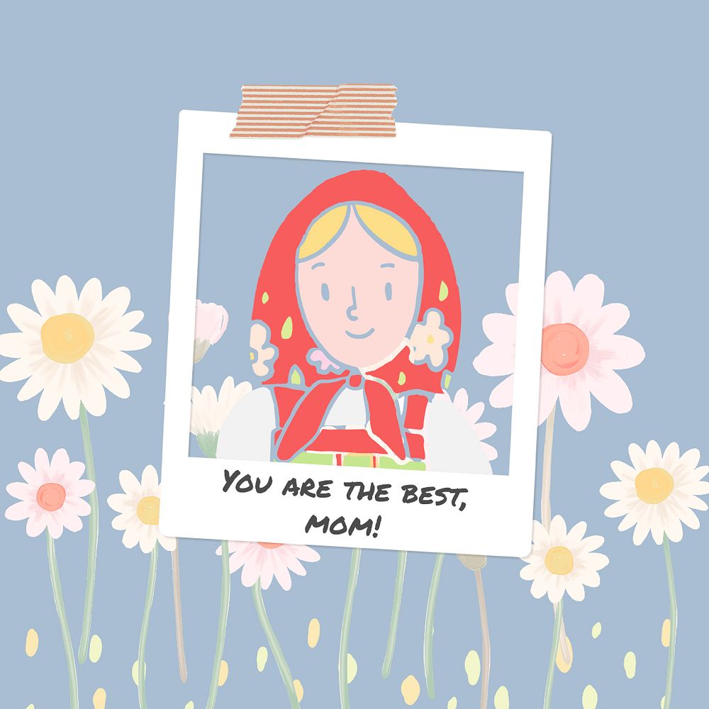Cute floral Instagram post template, mother's day celebration psd