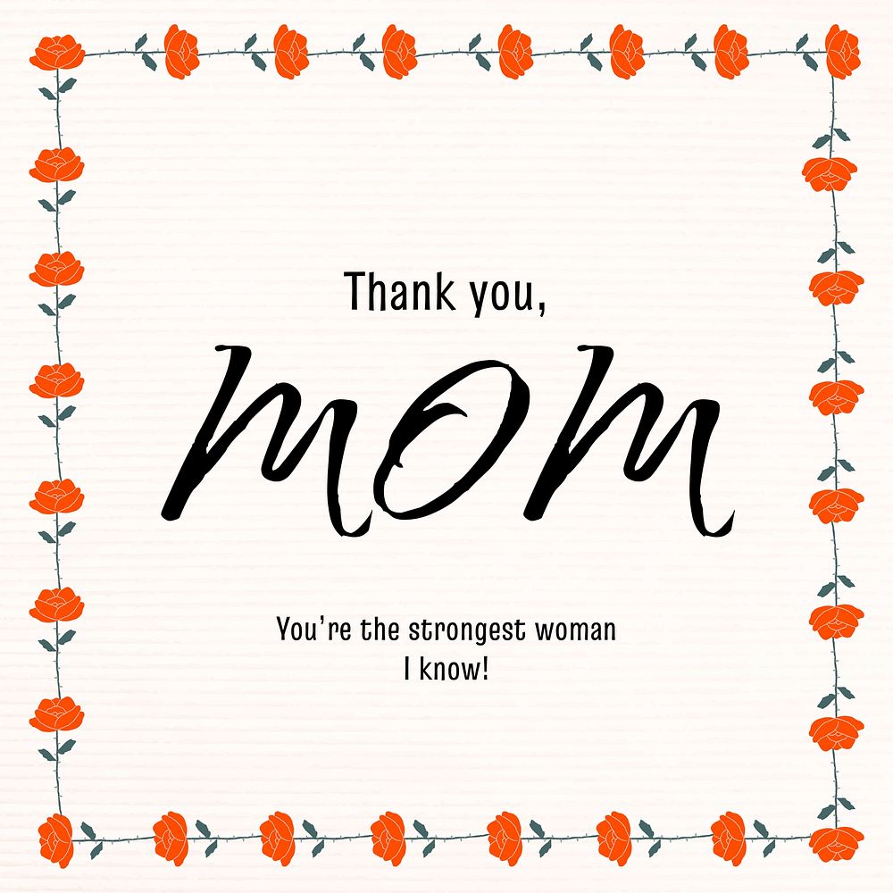Floral mother's day template, Instagram post greeting vector