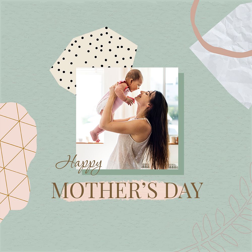Happy mother's day template, abstract pastel design psd