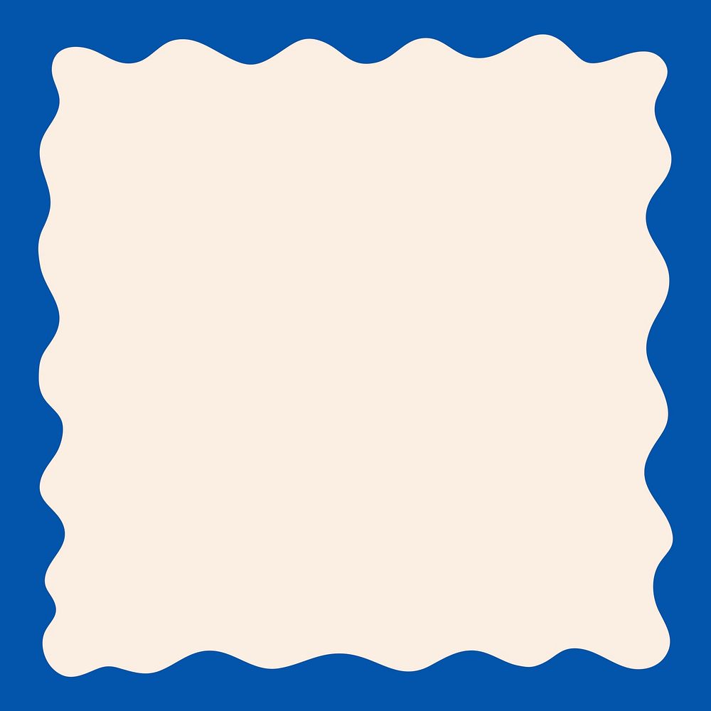 Blue frame background, simple beige design vector