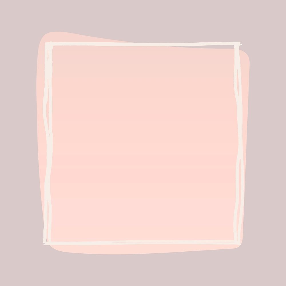 Pink frame background, cute pastel design vector