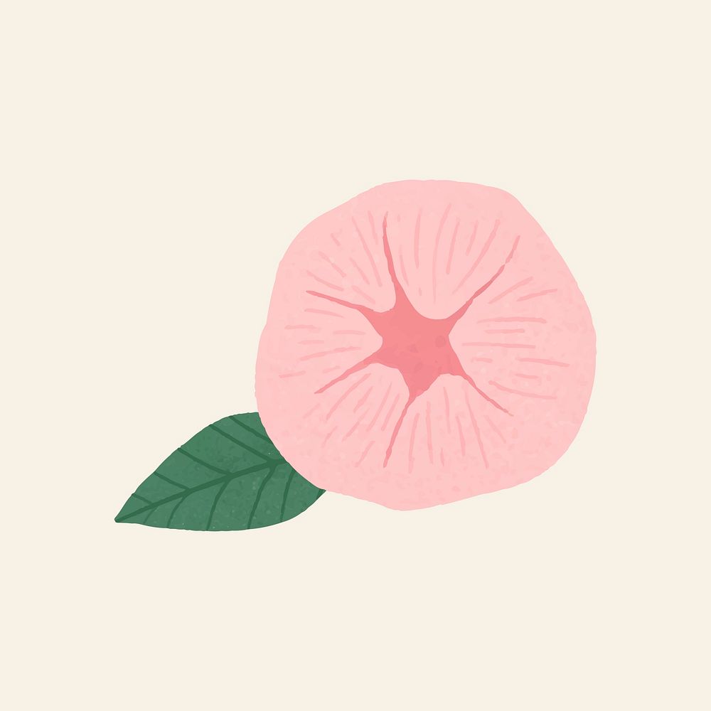 Pink flower collage element, aesthetic illustration vector