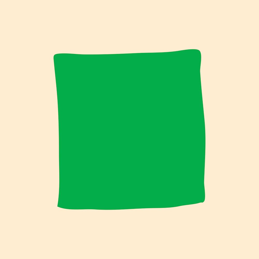 Green square sticker, geometrical shape vector