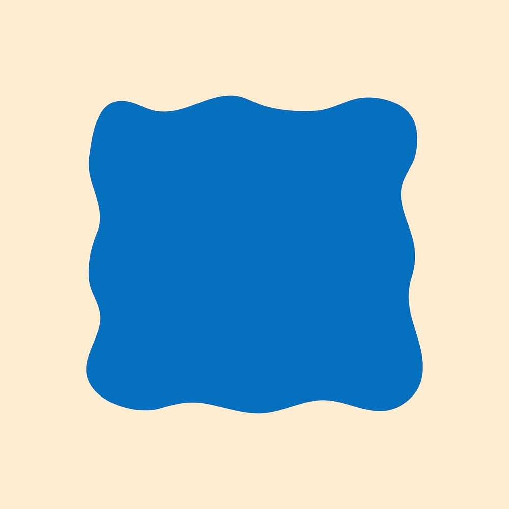 Blue square sticker, geometrical shape vector
