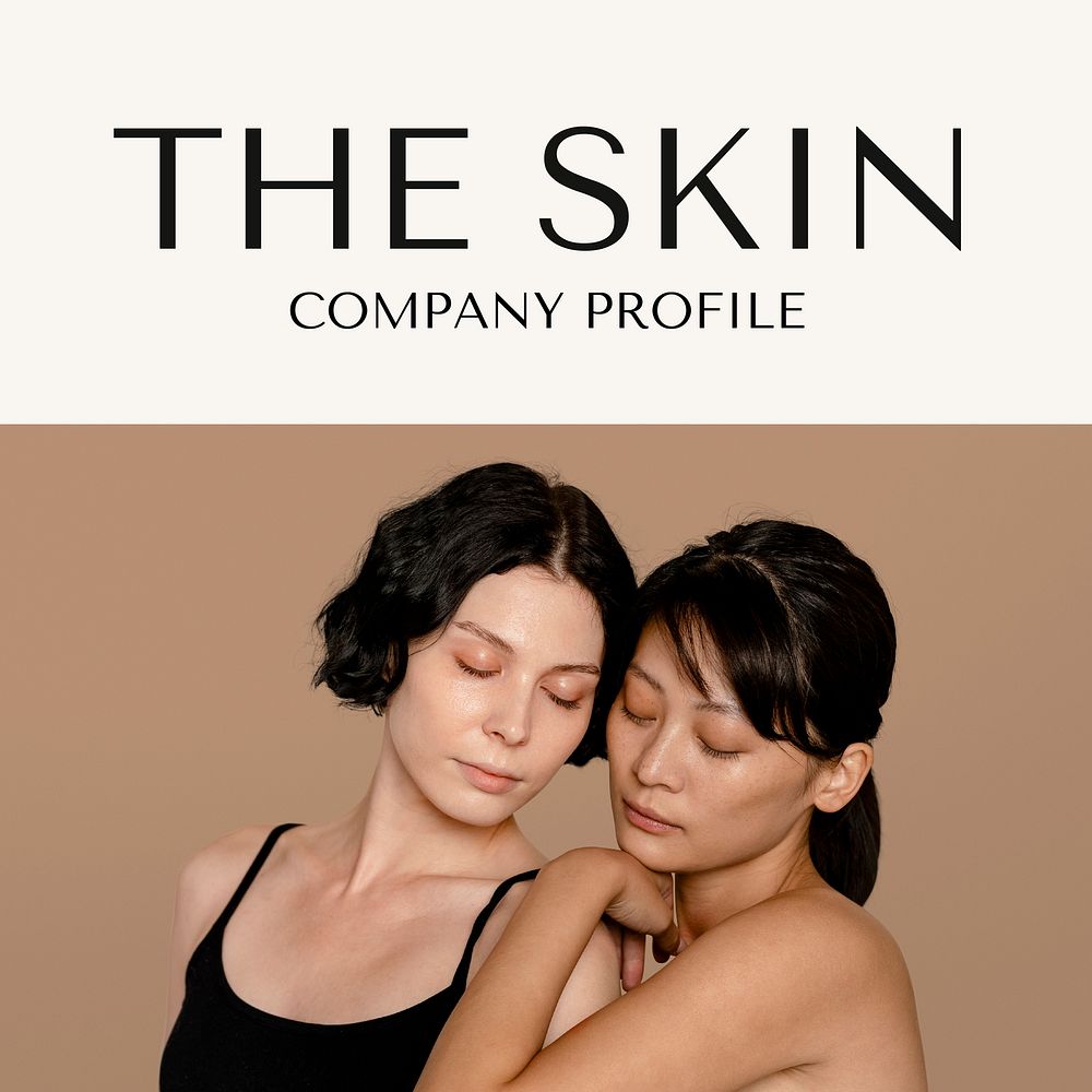 Skincare Facebook post template, company profile design vector
