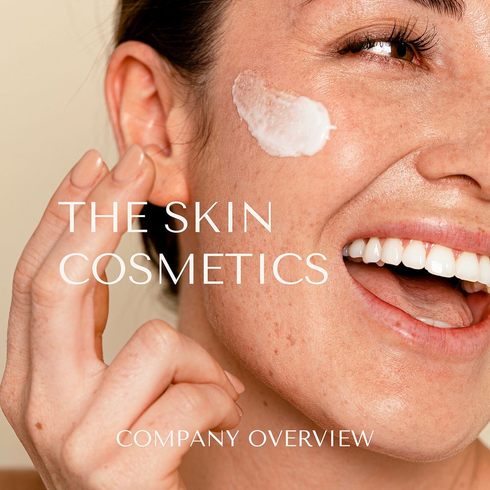 Cosmetics Facebook post template, small business design vector