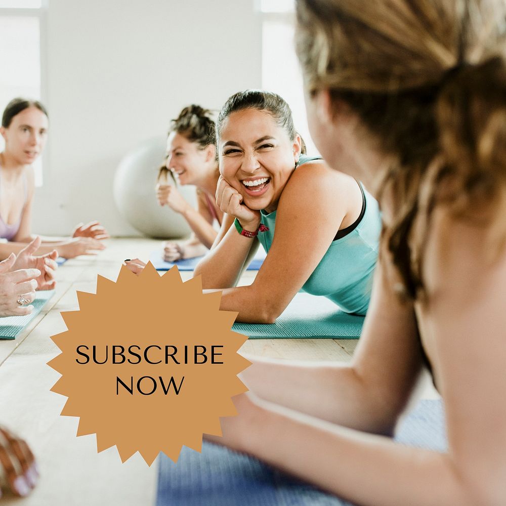 Subscribe now Facebook post template, yoga course design vector