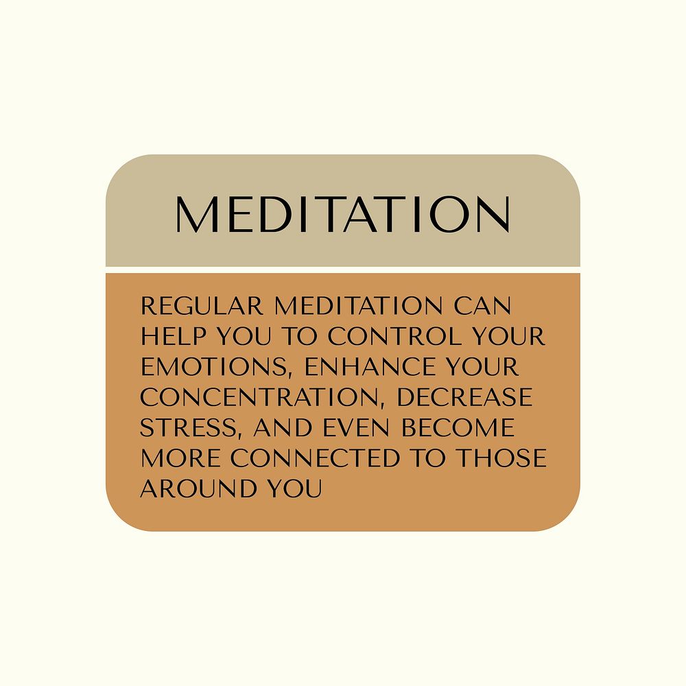 Meditation Facebook post template, health & wellness design vector