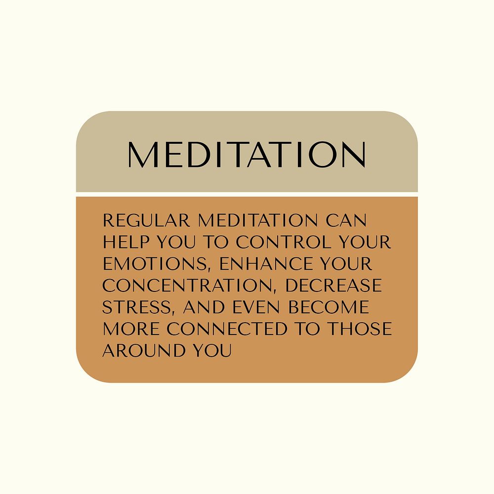 Meditation Instagram post template, health & wellness design psd