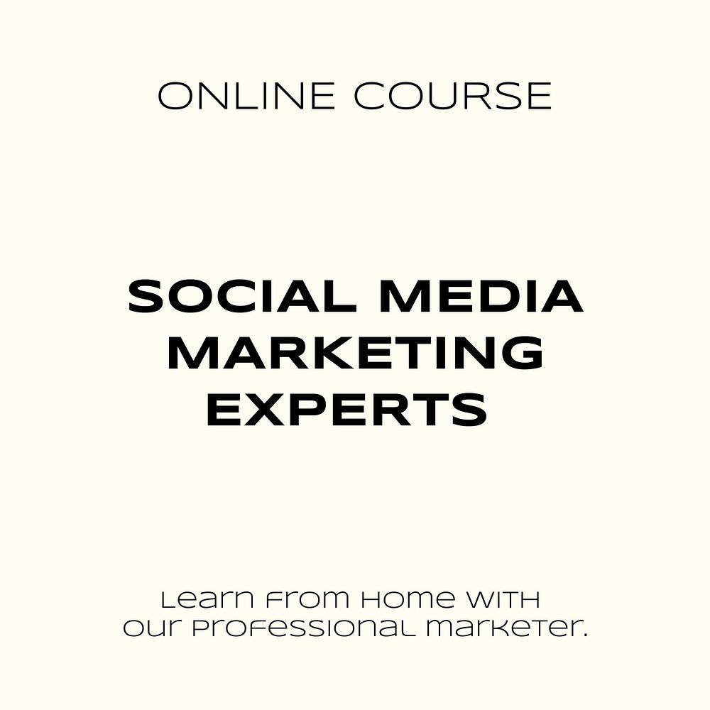 Online course Facebook post template, media business design vector