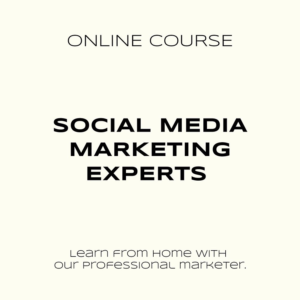 Online course Instagram post template, media business design psd