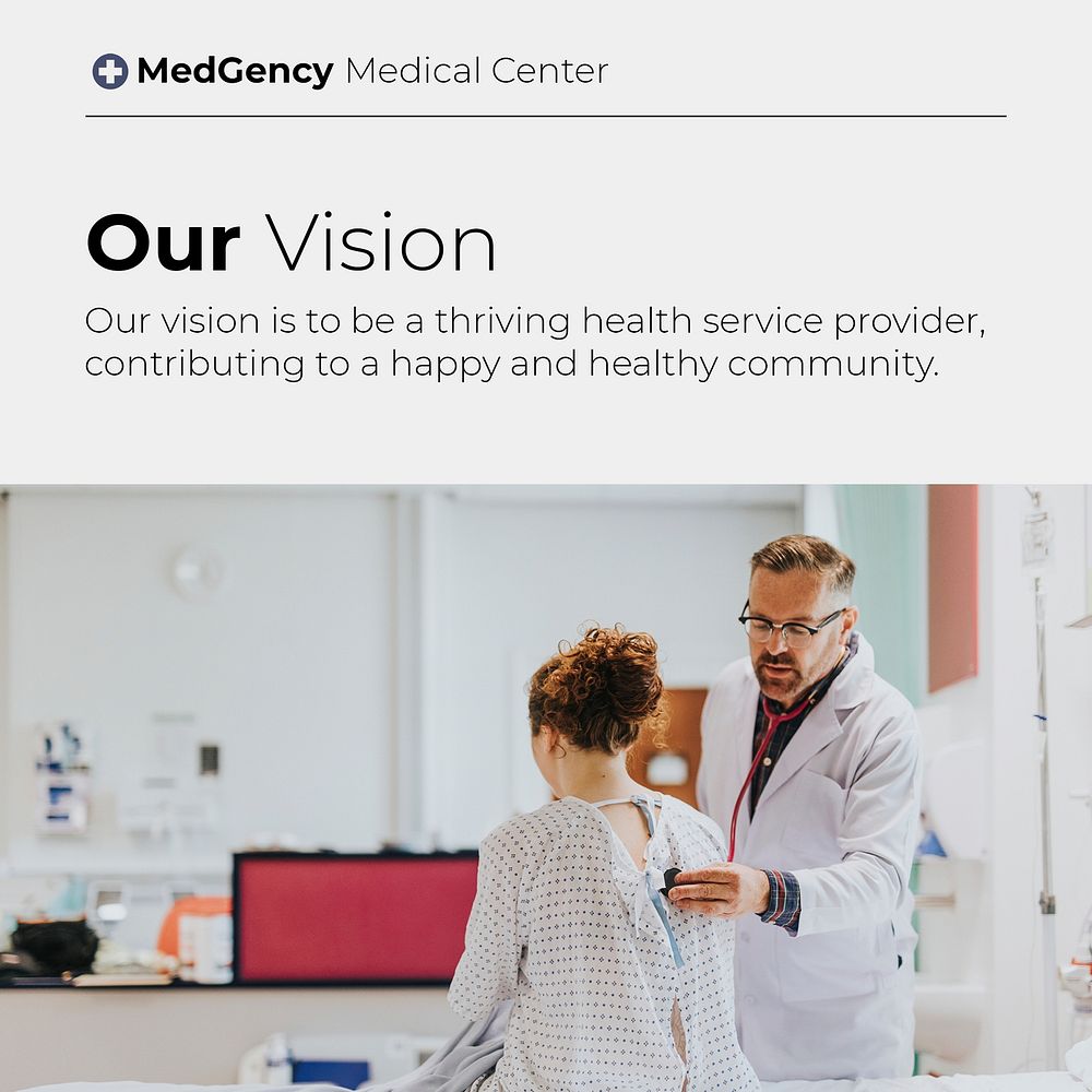 Company vision Facebook post template, medical psd
