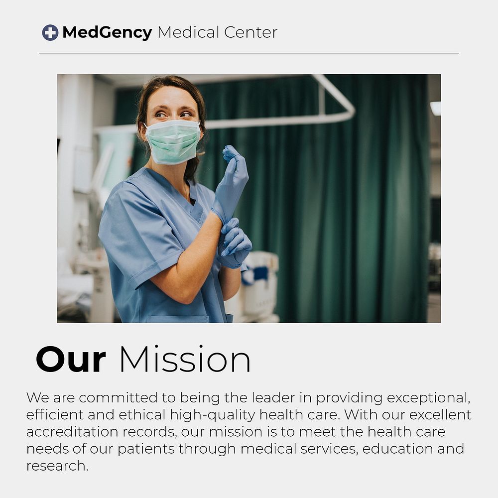 Mission statement Facebook post template, medical psd