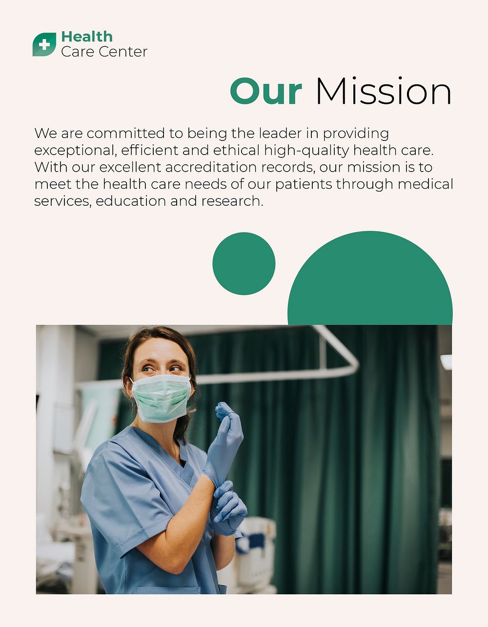 Hospital mission statement flyer template, medical business psd