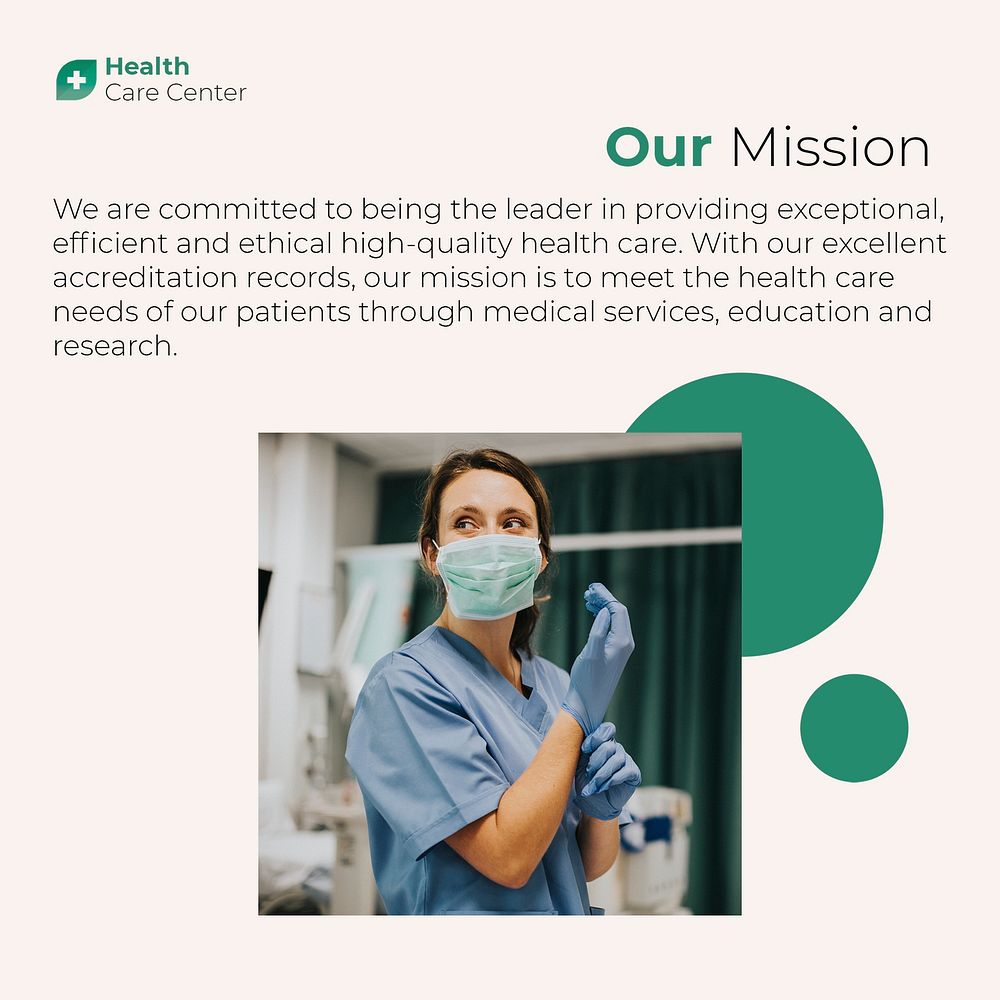 Mission statement Facebook post template, medical psd