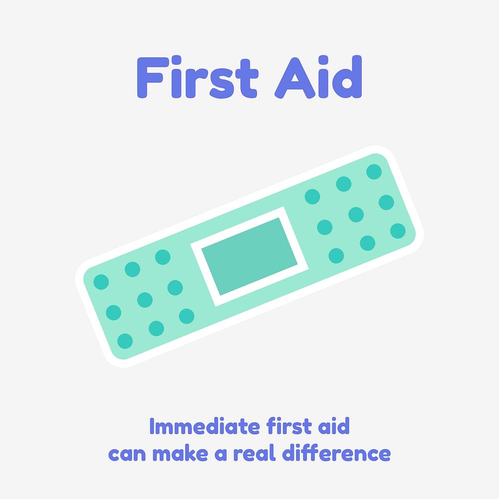 First aid Facebook post template, medical psd